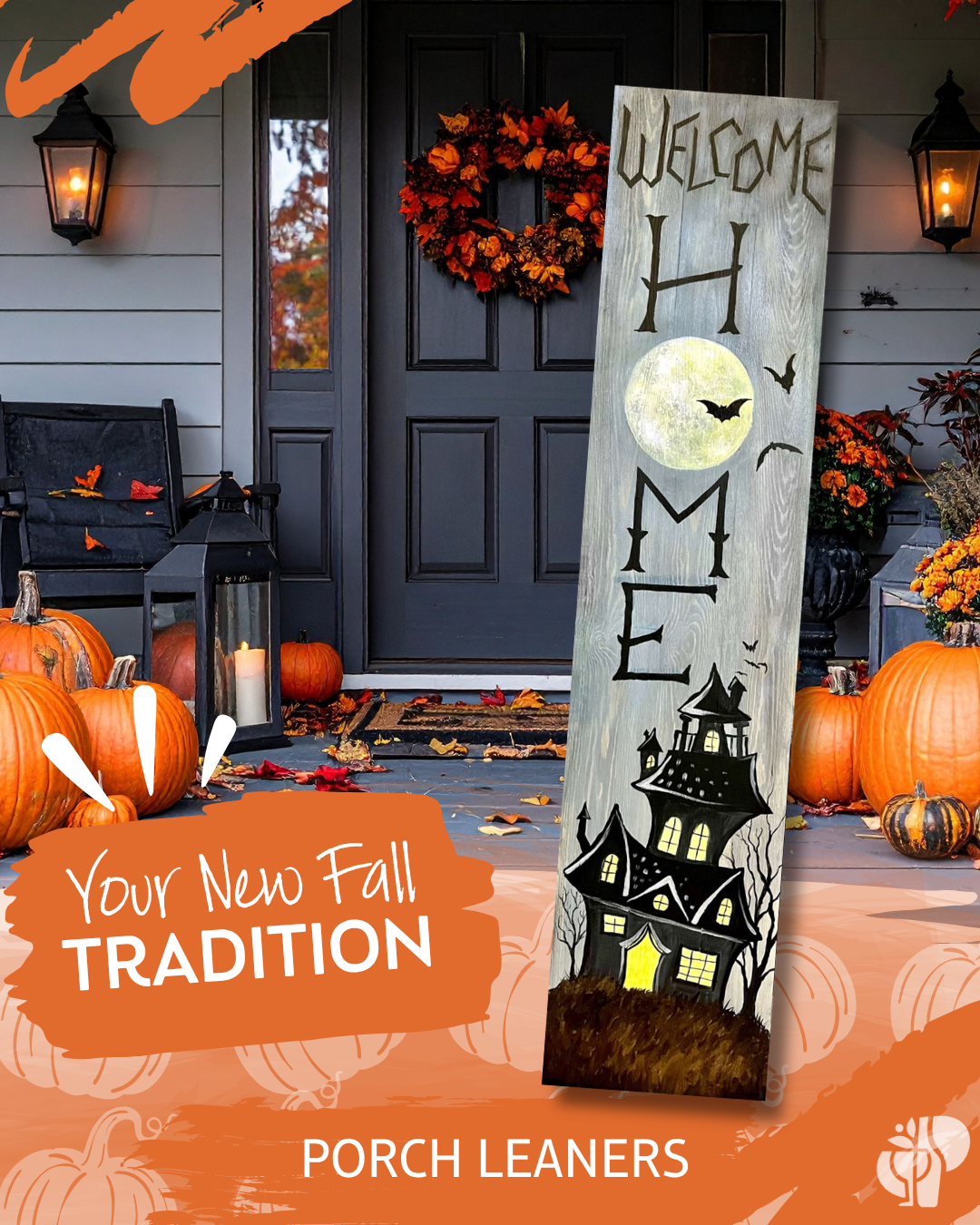 Welcome Home Haunted House Porch Leaner